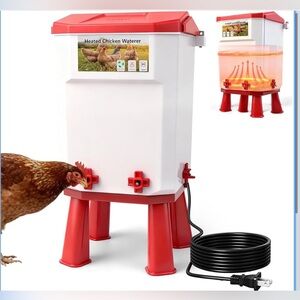 Heated poultry drinker, 3-gallon chicken water heater for winter